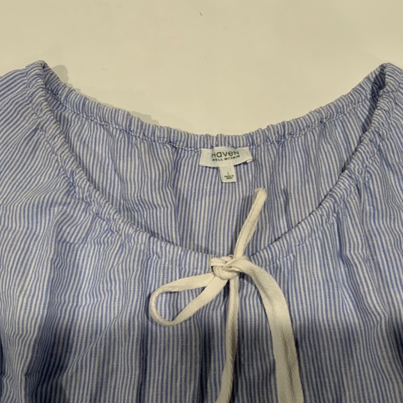 Haven Well Within Linen cotton pinstripe Sleep Dress - Picture 4 of 6